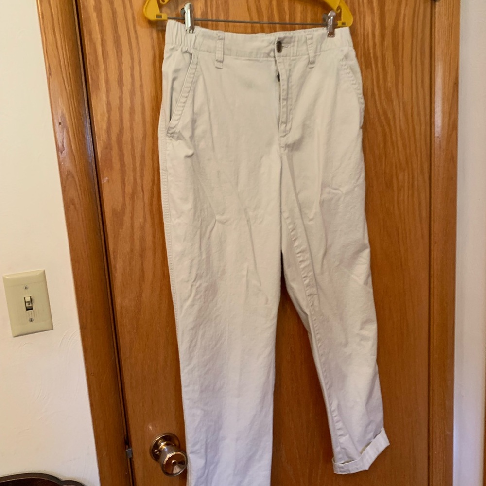 Old Navy Elastic Waist Button/ Zip Khaki Pants